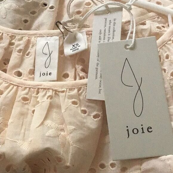 JOIE Cream Eyelet Lace Ruffle Long Sleeve Blouse NEW With Tags - Picture 13 of 14